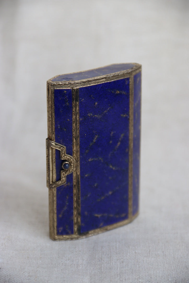 Lapis enamel silver case