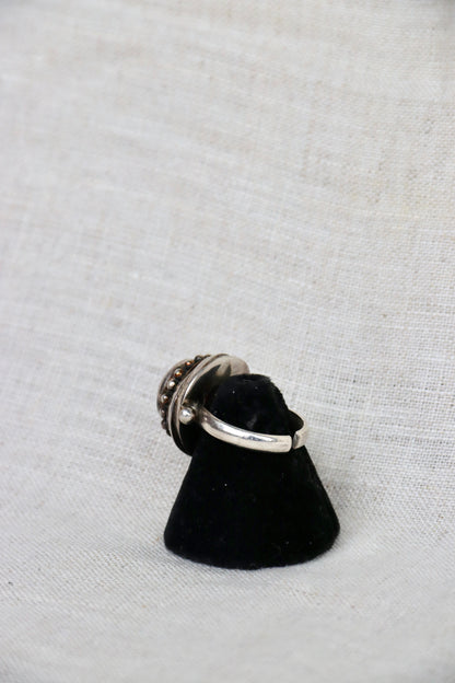 Sterling Silver adjustable carnelian ring