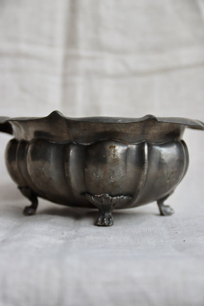 Vintage Italian Pewter Footed Dish