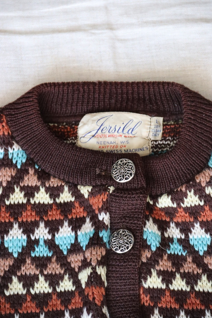 Vintage 50s Jersild Brown Wool Sweater