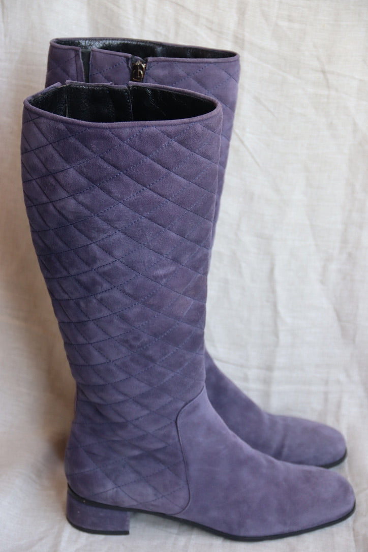 Aquatalia Bergdorf Goodman Purple Suede Boots