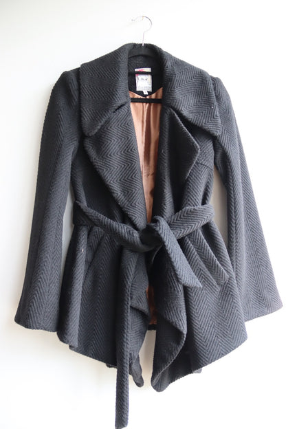 Vintage Yoana Baraschi Black Wool Wrap Coat