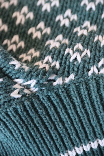 Green Cotton Knit Sweater - as is