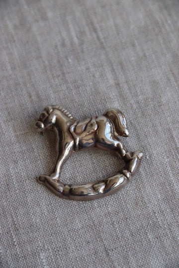 Sterling Silver Rocking Horse Pin