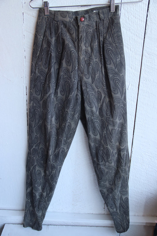 Erez Paisley Print Leather Pants
