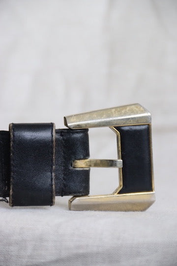 Vintage Liz Claiborne Black and Gold Belt