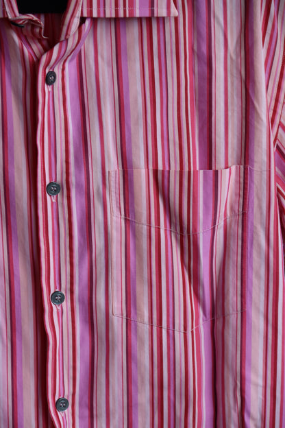 Mens Paul Smith Pink Striped Button Down Dress Shirt