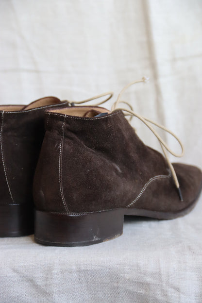 Lambertson Truex Brown Suede Lace-Up Boots