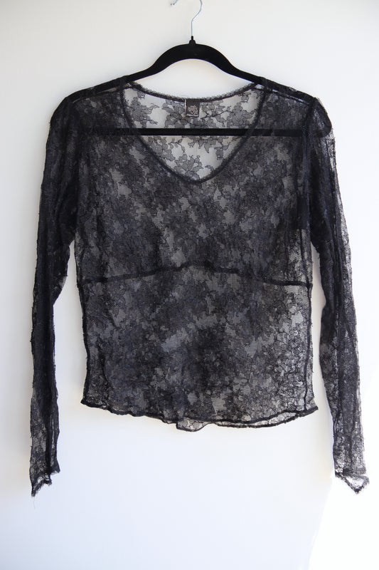 Only Hearts by Helena Stuart Black Lace Top