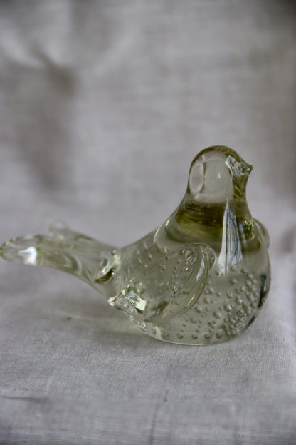 Controlled Bubble Glass Bird Figurine