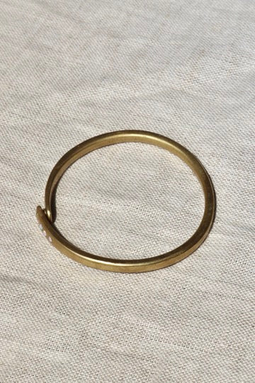 Scosha Brass Bangle Bracelet with Opal and Diamond