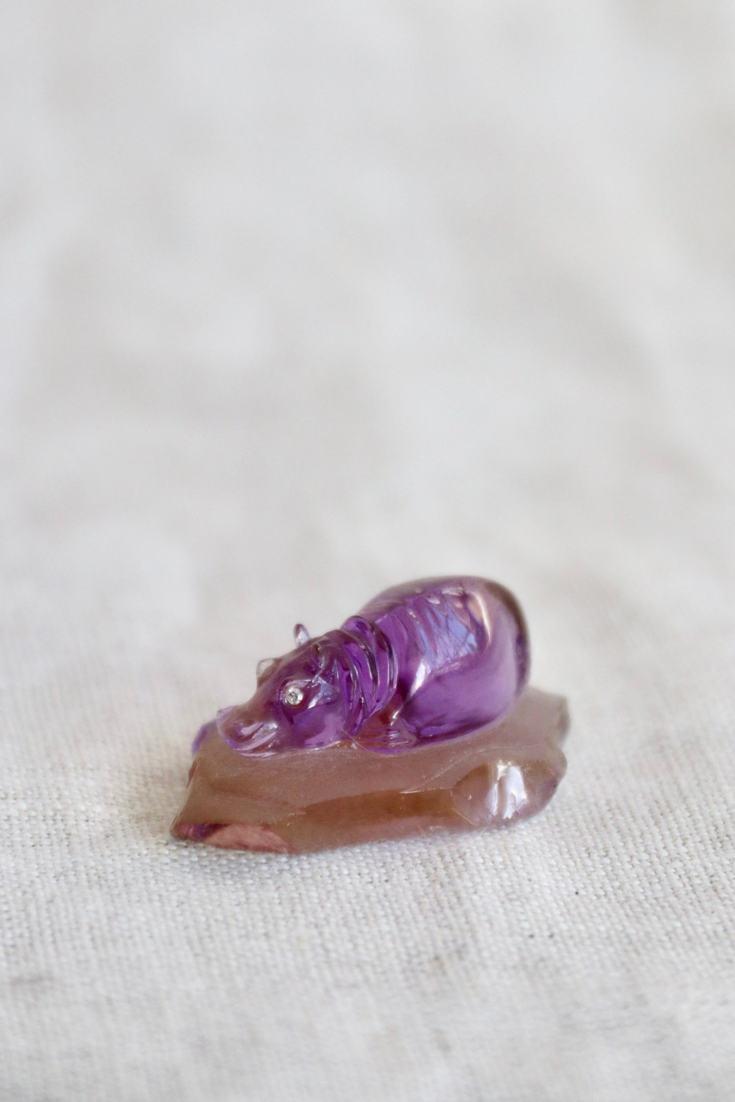 Miniature amethyst animals