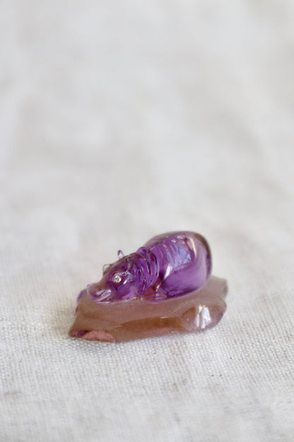Miniature amethyst animals