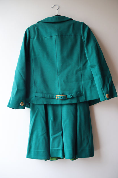 Vintage Mam'Selle Dark Green Dress and Jacket Set