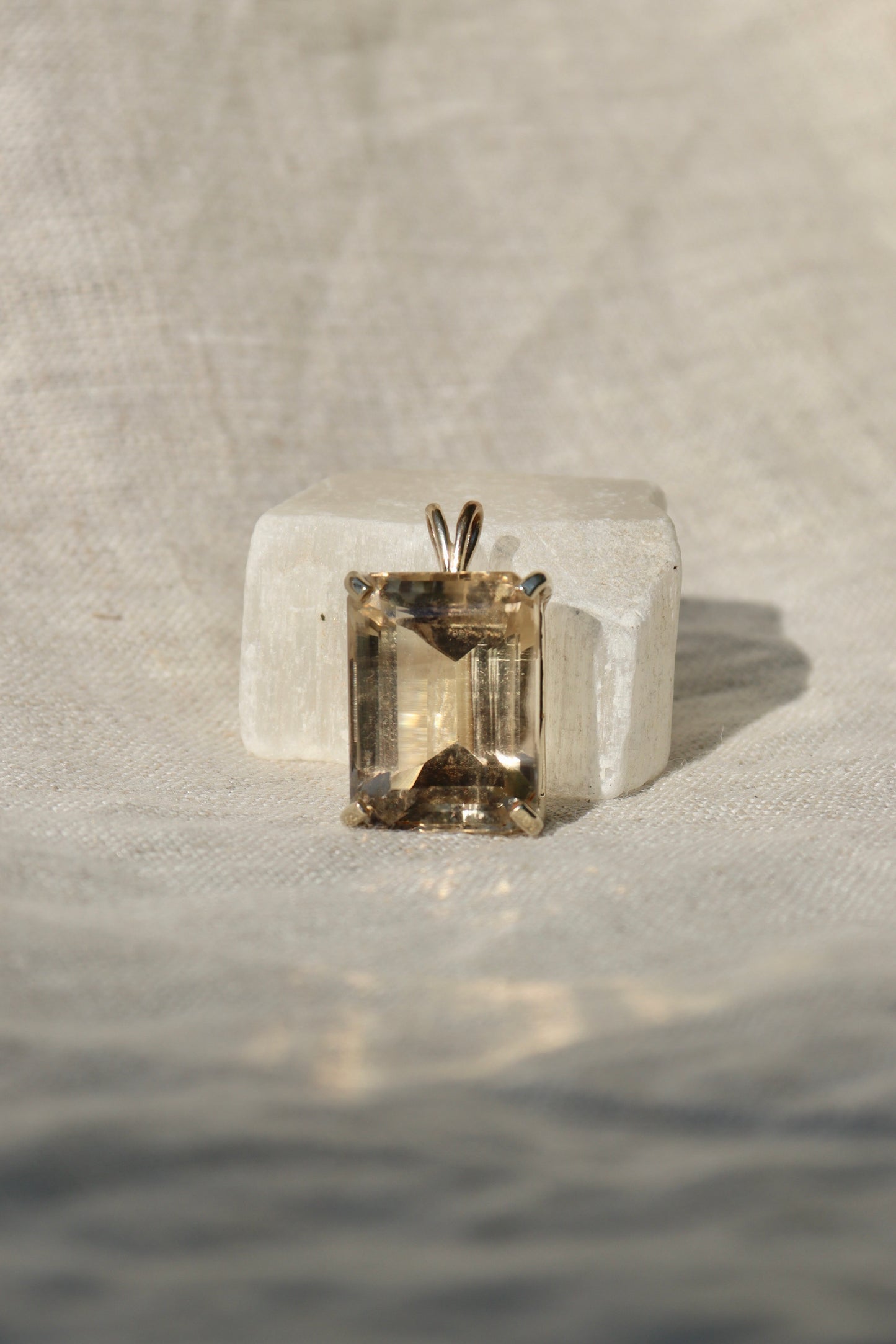 Smoky Quartz Pendant - 14K Yellow Gold