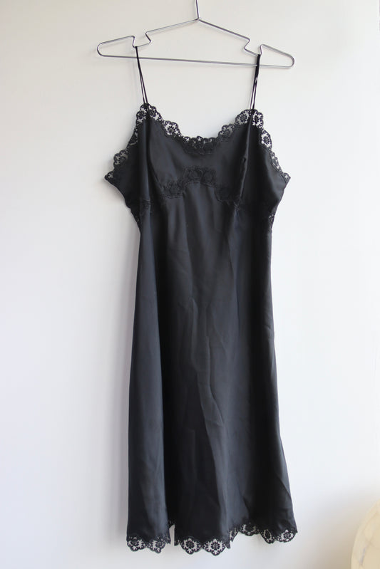 Handmade Italian Black Slip Dress
