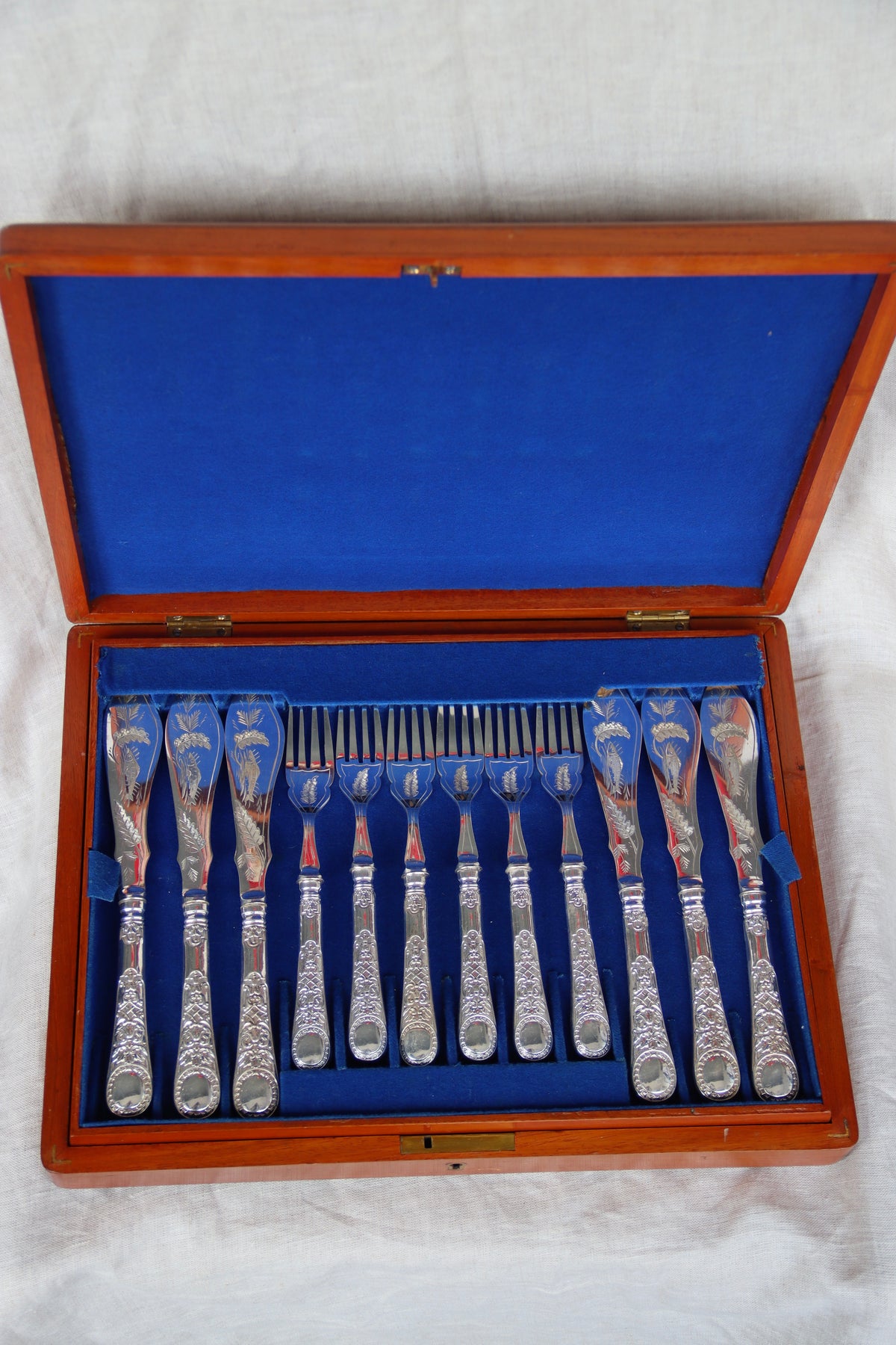 Antique Philip Ashberry Silverplate Fish Set