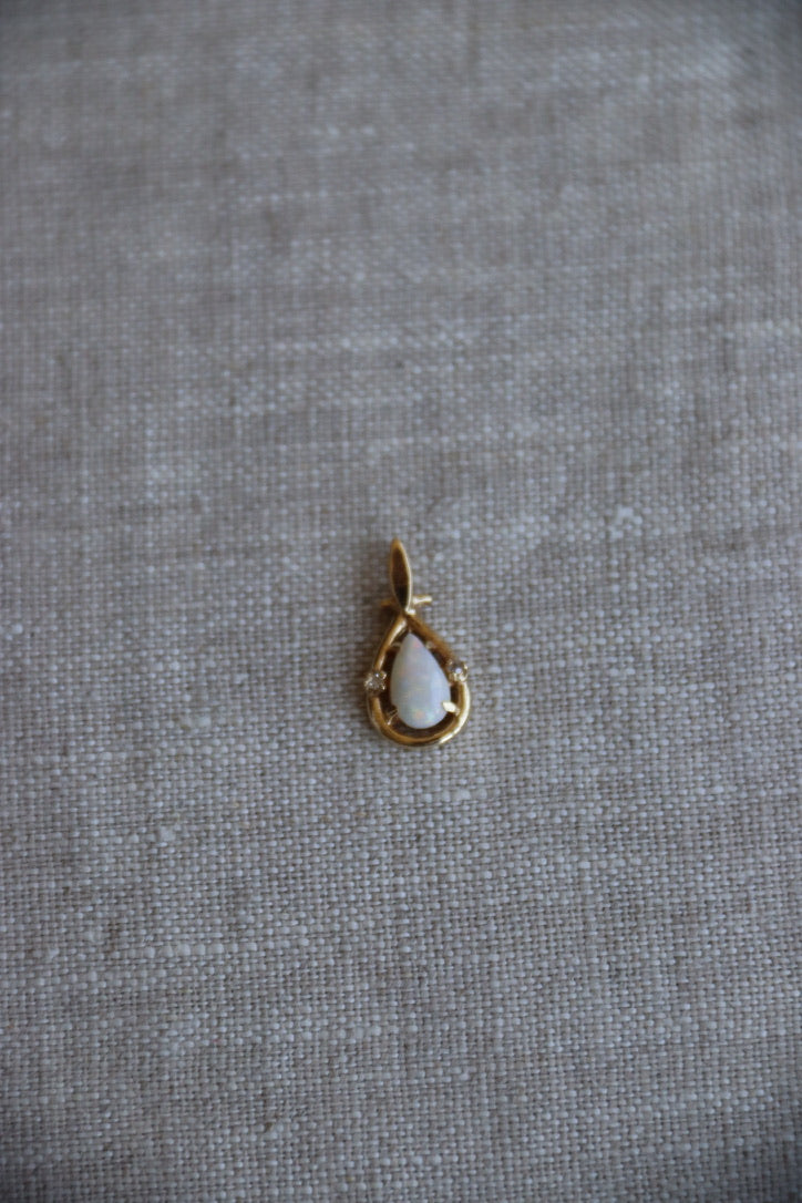 Opal and Diamond Pendant - 14K