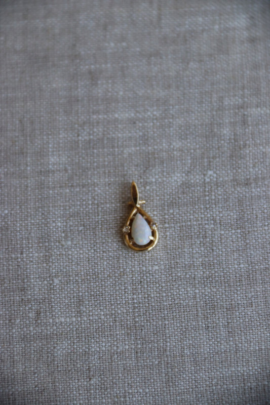 Opal and Diamond Pendant - 14K