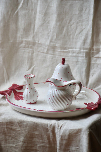 Gmundner pink dot Ceramic Set.