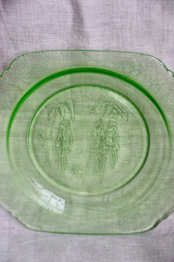 Anchor Hocking Parrot Green Federal Glass Dinner Plate