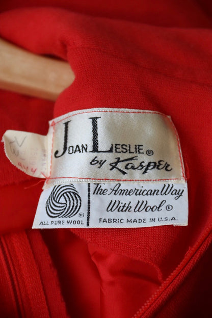 Joan Leslie by Kasper Red Wool Dress