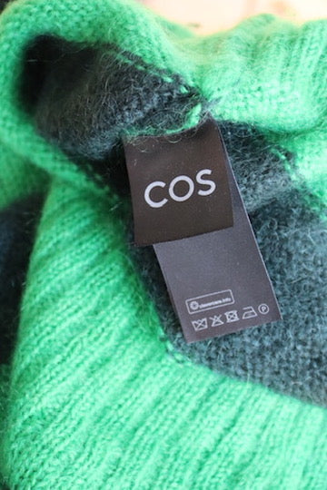 Cos Green Striped Mohair Sweater - as is