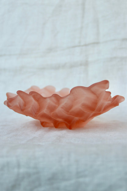 Hudson Beach Frosted Peach Glass Water Bowl