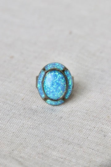 Ted Ott Sterling Silver opal ring