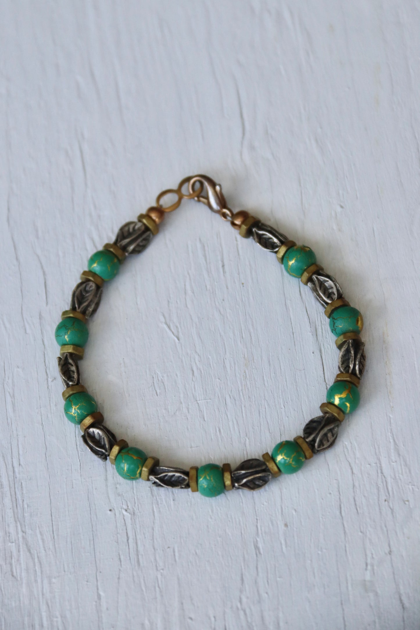 Handmade Green Beaded Bracelet