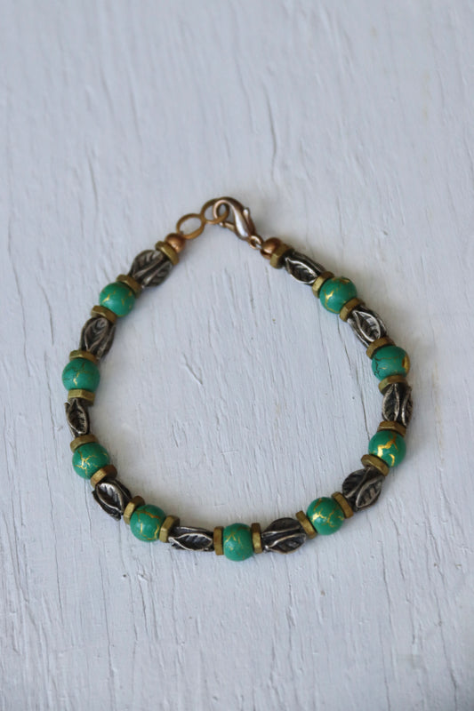 Handmade Green Beaded Bracelet