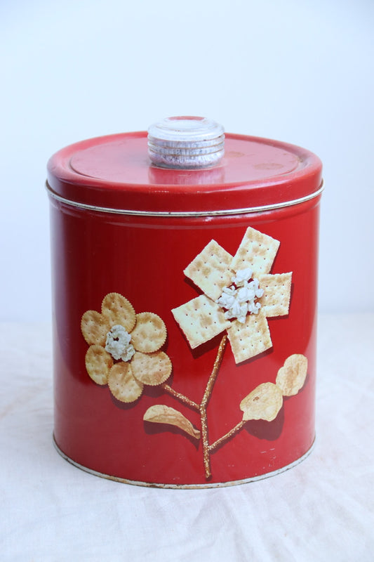 vintage Blue Magic Krispy Kan metal cracker tin