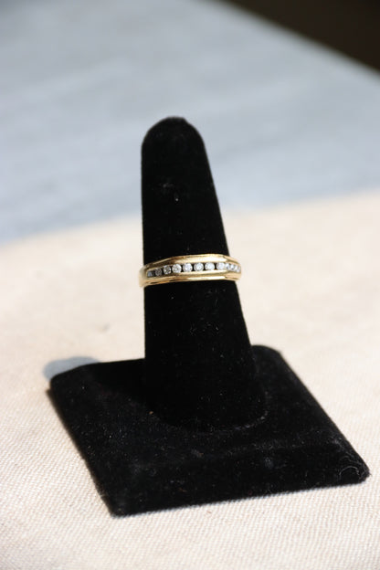 14K Diamond Channel Band