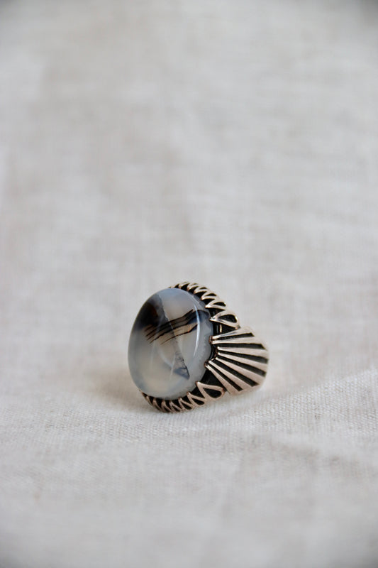 Sterling Silver Moss Agate Ring