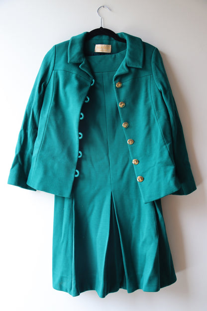 Vintage Mam'Selle Dark Green Dress and Jacket Set