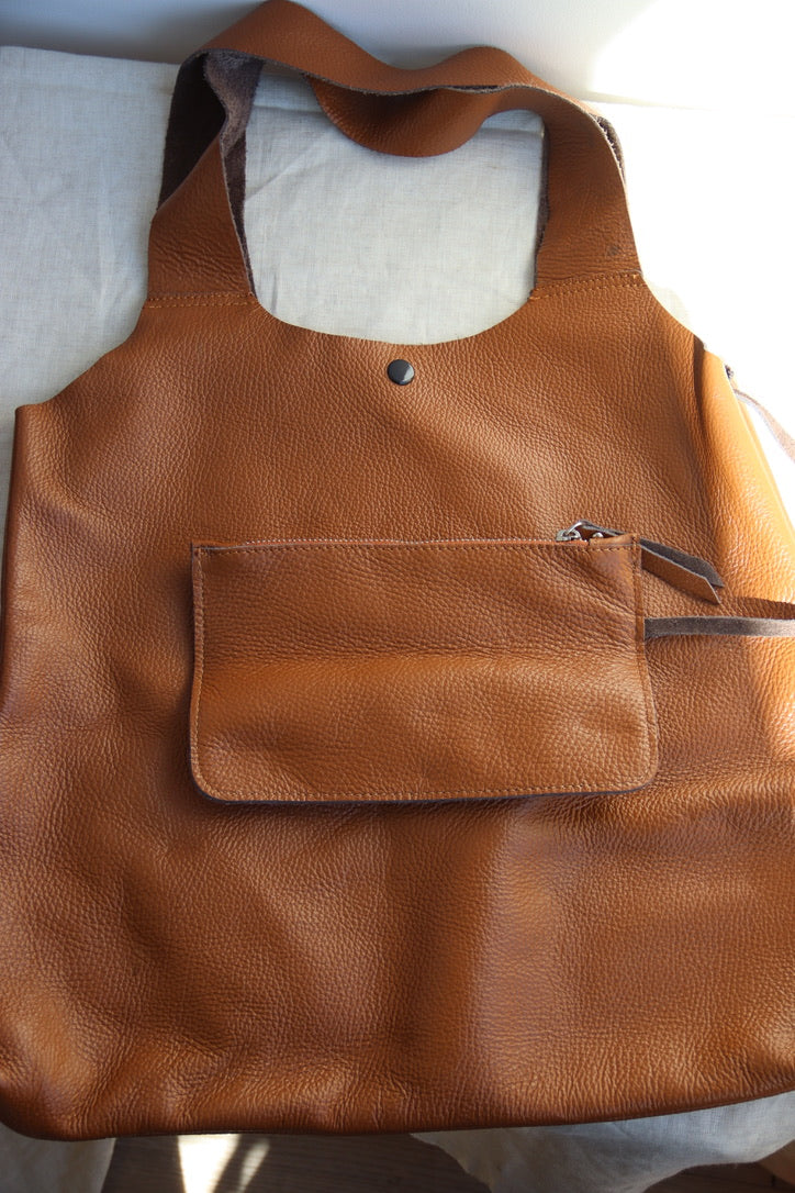Pulicati Brown Pebbled Leather Bag
