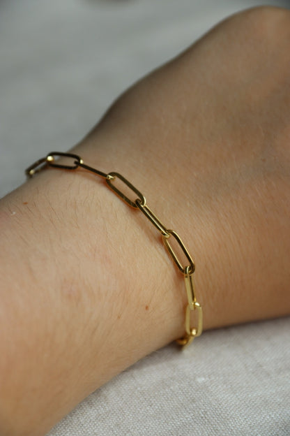 14K Paper Clip Chain Bracelet