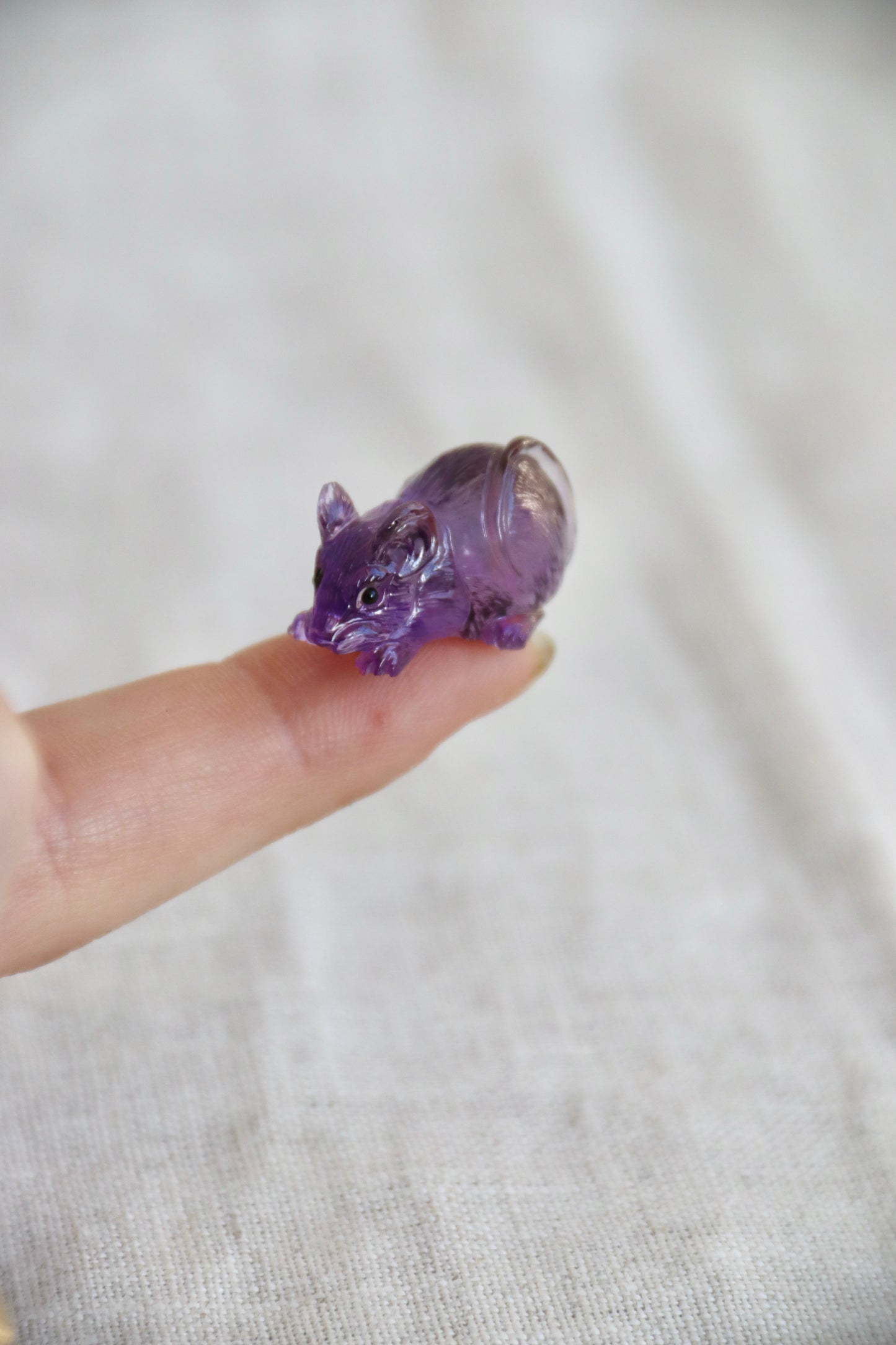 Miniature amethyst animals
