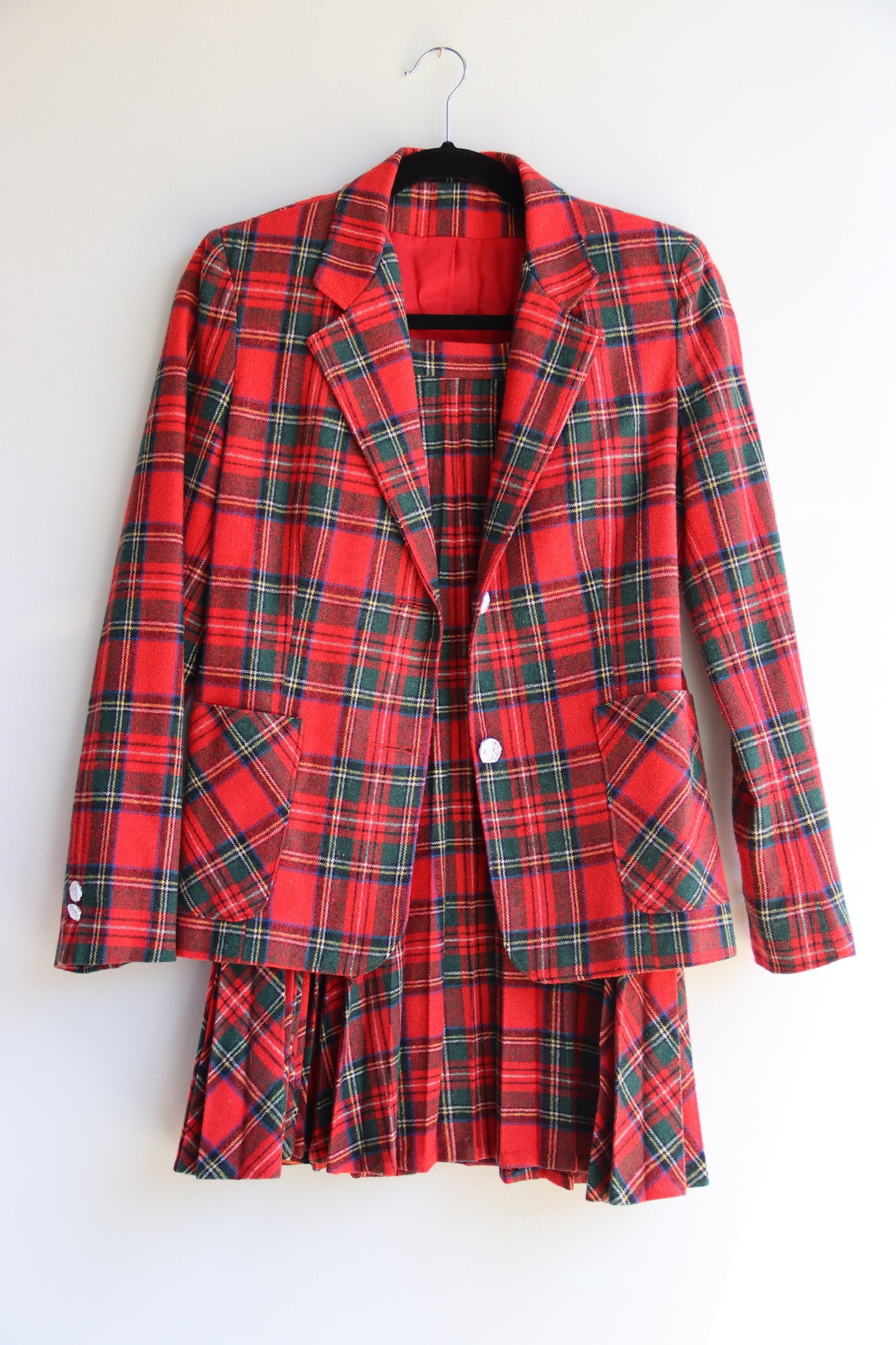 Ira Joyce Tartan Wool Skirt and Jacket Set