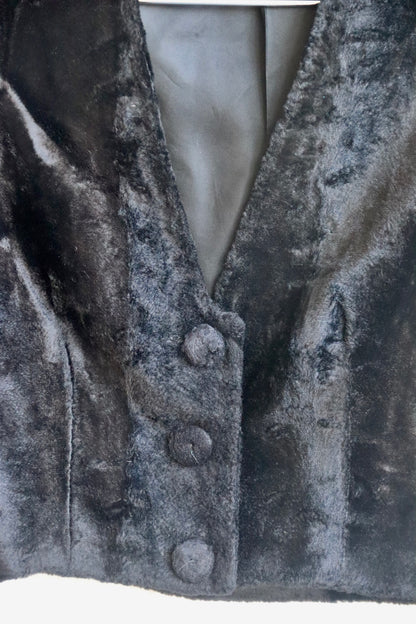 Black Fur Cropped Jacket