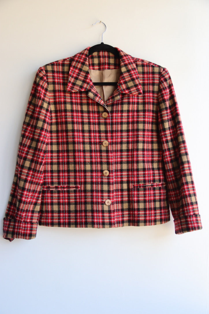 Vintage Wool Checkered Jacket