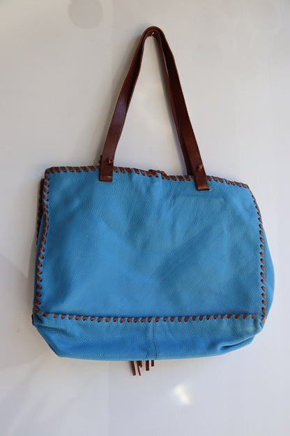 Carla Mancini Blue Leather Bag