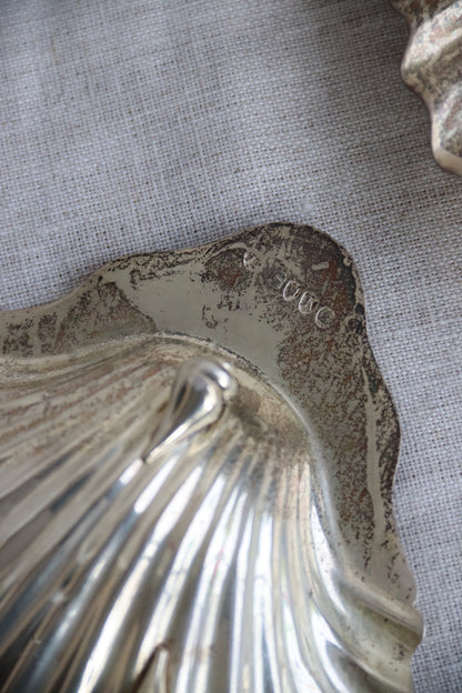 Set of 2 Sterling Silver Shell Dishes