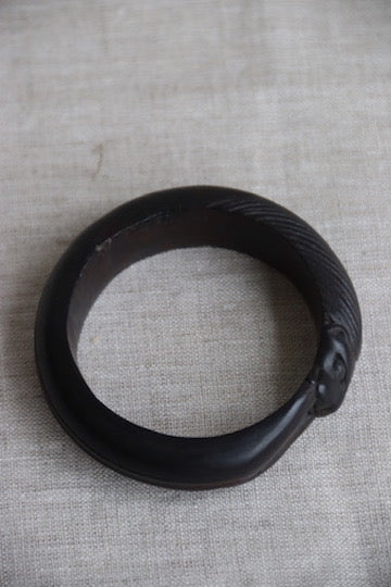 Antique Wooden Carved Bangle Bracelet