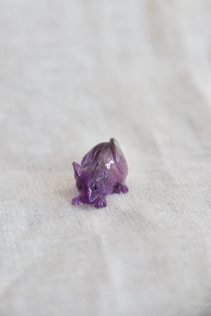 Miniature amethyst animals