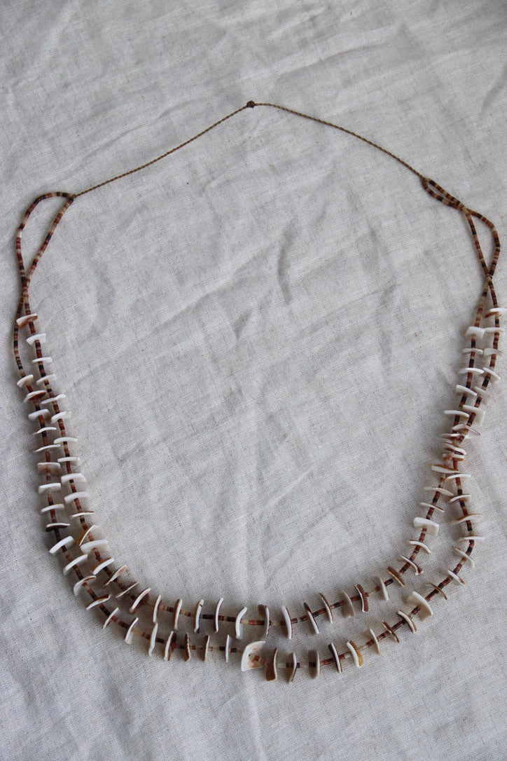 Double Strand Long Shell Necklace