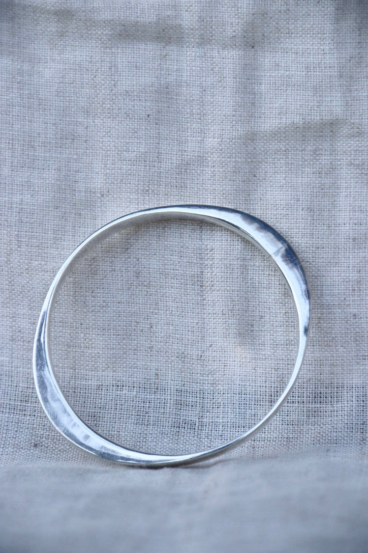 Sterling Silver asymmetrical bangle bracelet