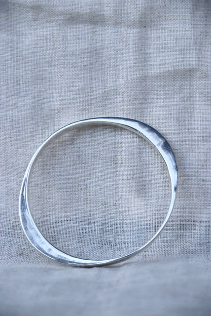 Sterling Silver asymmetrical bangle bracelet