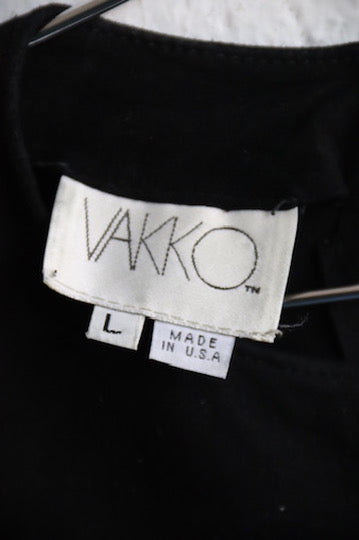 Vakko Black Suede Leather Top