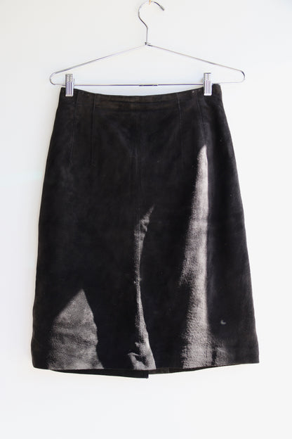 Lord & Taylor Black Leather Skirt